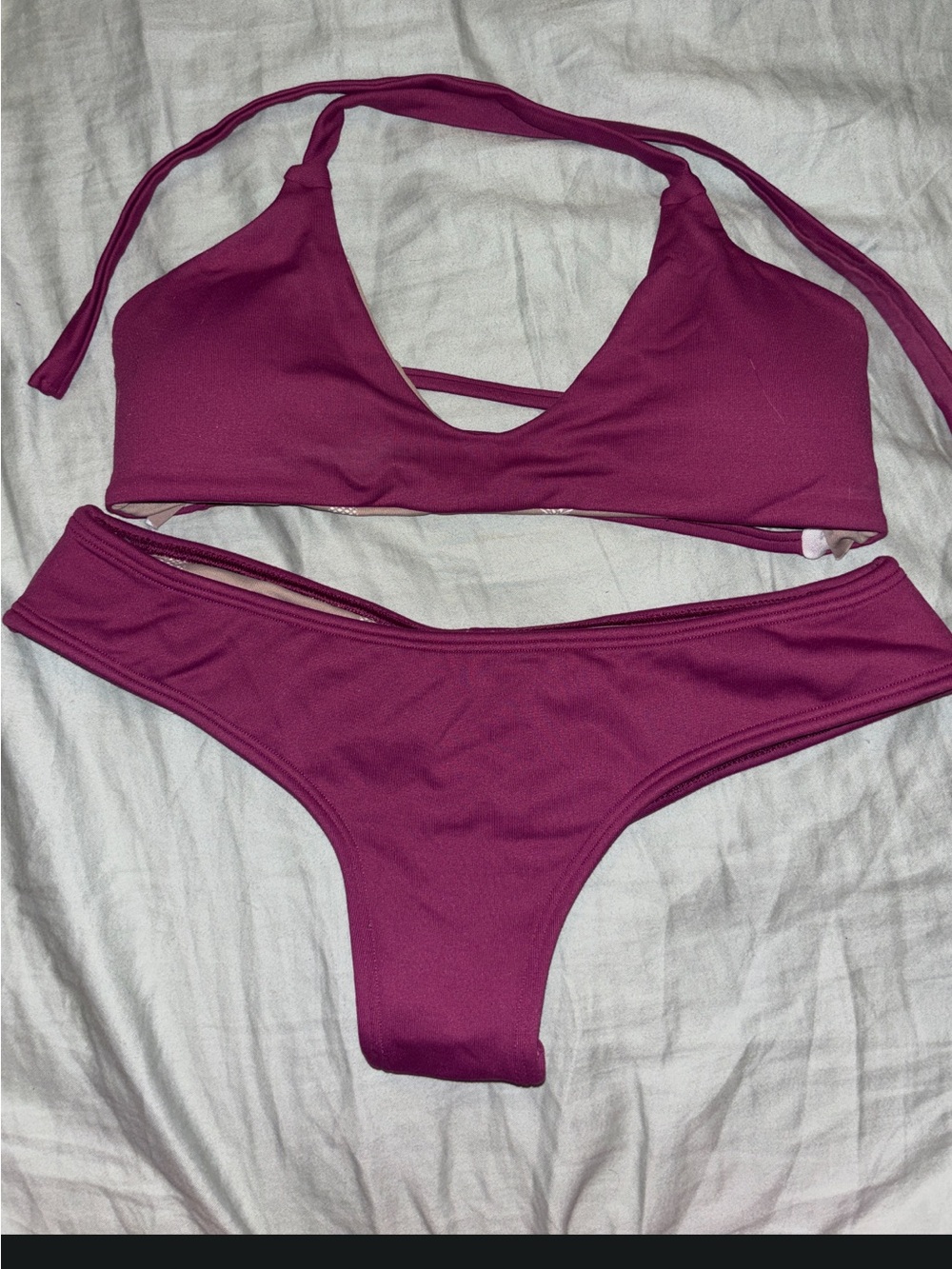 Midori Berry Plum Halter Bikini Set